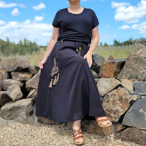 Ness Cotton Voile Midi Skirt