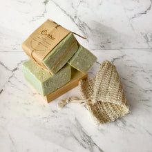 Load image into Gallery viewer, wild-pistachio-oil-hair-and-body-soap-bars-on-marble
