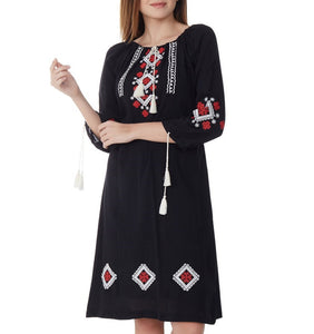 Gale Embroidered Tunic Dress