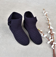 Load image into Gallery viewer, Handmade Crochet Boots with Button Detail
