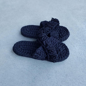 crochet-crossover-strap-slip-on-women's-slippers-black-side