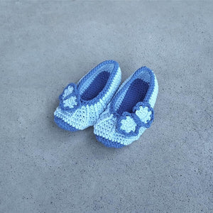 Girls' Crochet Ballerina Slippers with Bow