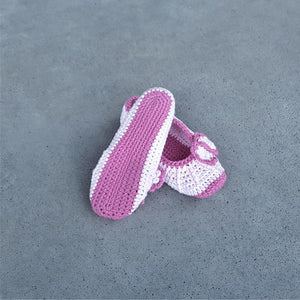 Girls' Crochet Ballerina Slippers with Bow