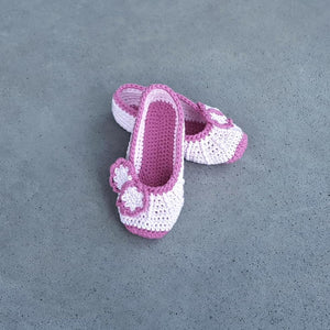 Girls' Crochet Ballerina Slippers with Bow