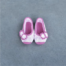 Load image into Gallery viewer, Girls&#39; Crochet Ballerina Slippers with Bow
