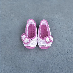 Girls' Crochet Ballerina Slippers with Bow