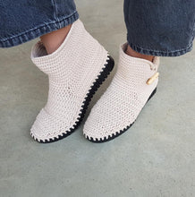 Load image into Gallery viewer, Handmade Crochet Boots with Button Detail
