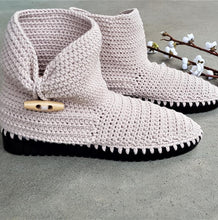 Load image into Gallery viewer, Handmade Crochet Boots with Button Detail
