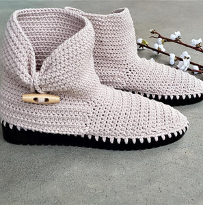 Handmade Crochet Boots with Button Detail