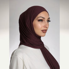 Load image into Gallery viewer, grace-collection-shawl-scarf-hijab-on-model-red-rhodolite-3
