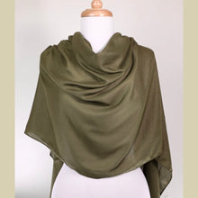 Load image into Gallery viewer, providence-collection-shawl-scarf-hijab-olive-leaf-on-mannequin
