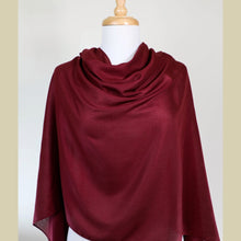 Load image into Gallery viewer, providence-collection-shawl-scarf-hijab-red-garnet-on-mannequin
